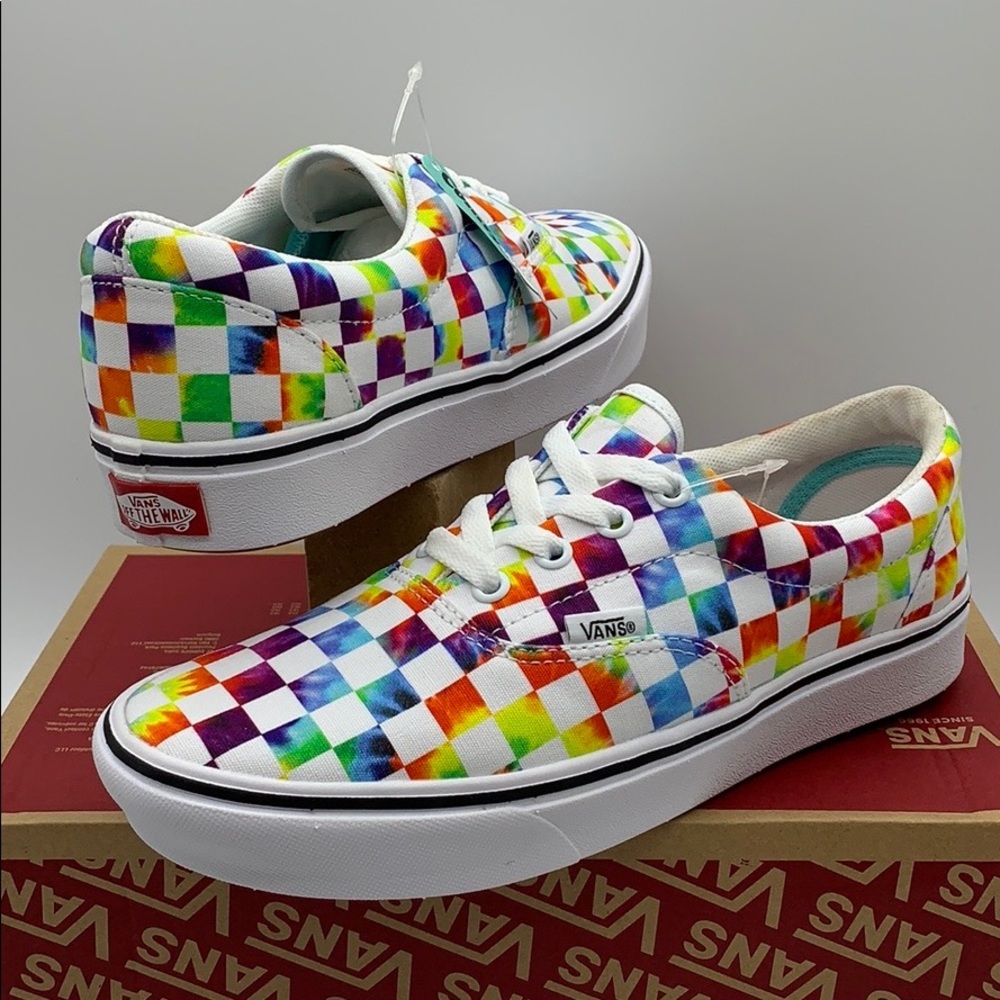VANS COMFYCUSH ERA TIE-DYE CHECKERBOARD WHITE mens - Picture 11 of 16